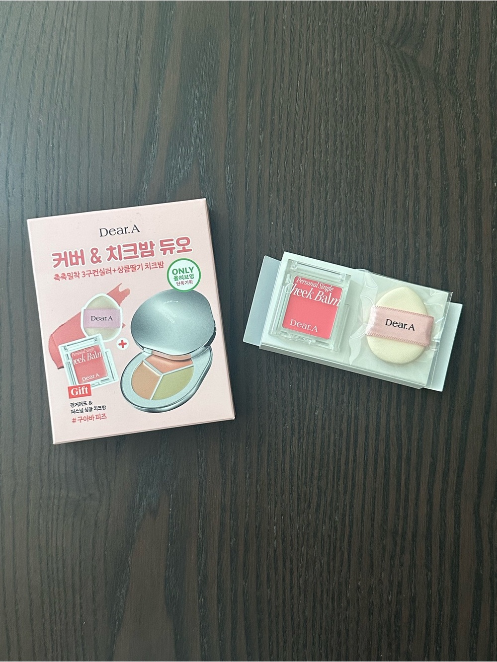 Dear.A Single Cheek Balm Guava Fizz + Finger Puff